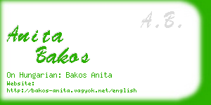 anita bakos business card